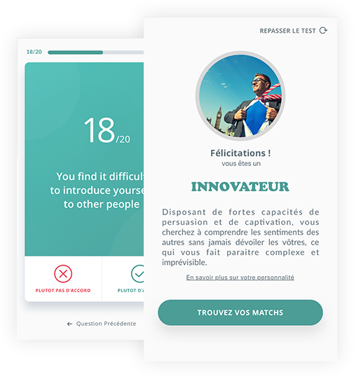 Test de personnalité de l'application Jungle Profil ENTp
