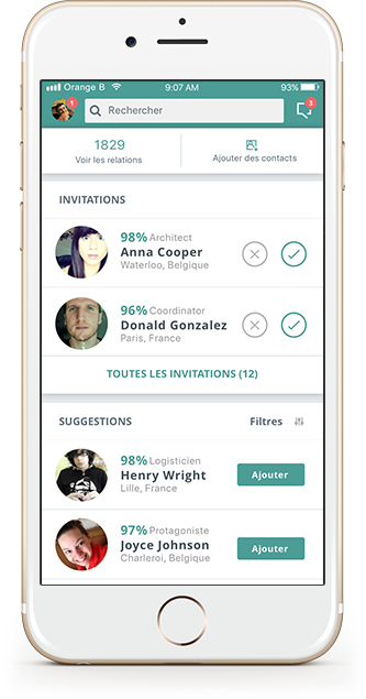 Page d’accueil du réseau de social matching : Jungle.